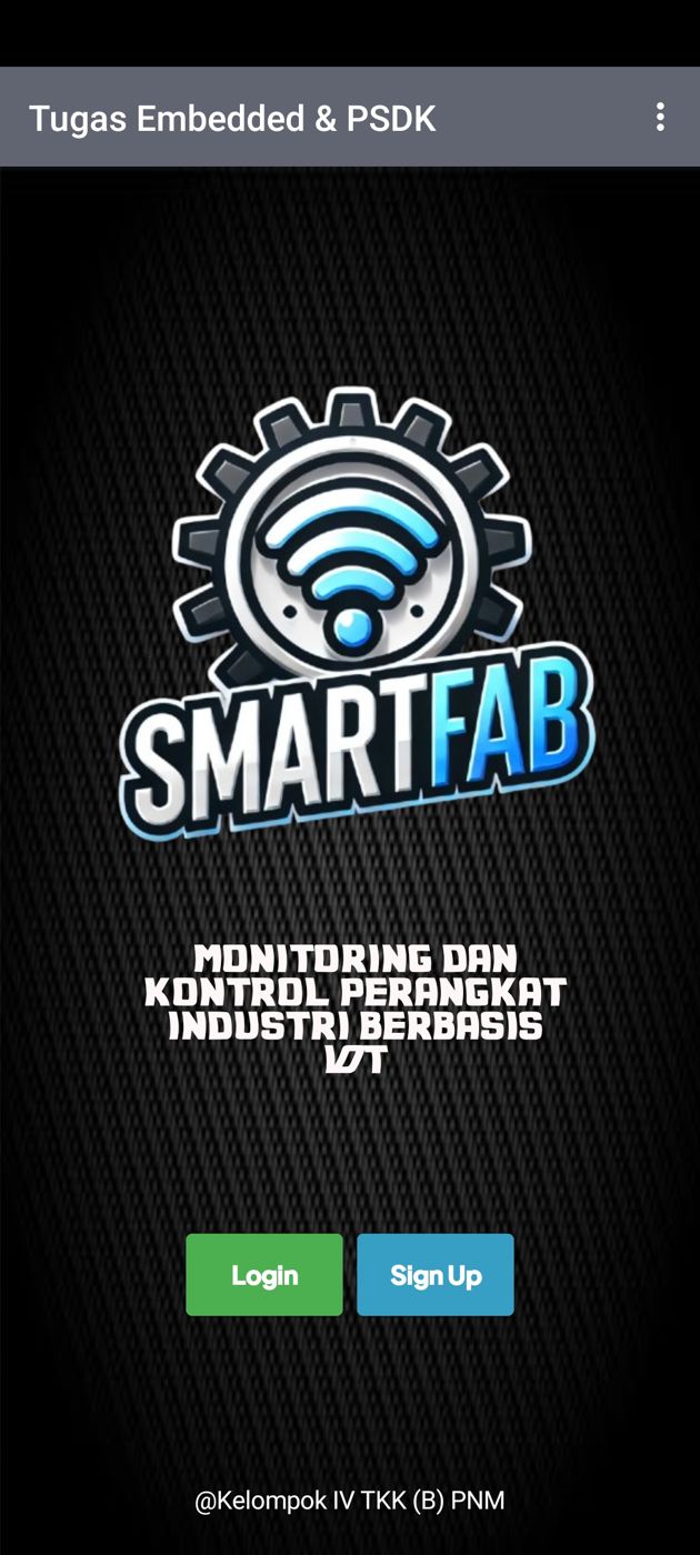 SmartFab app start screen
